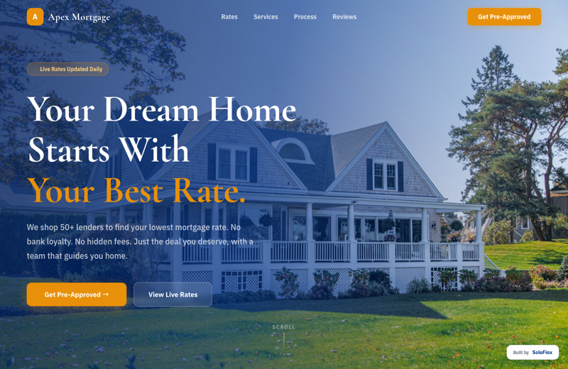 Apex Mortgage finance website