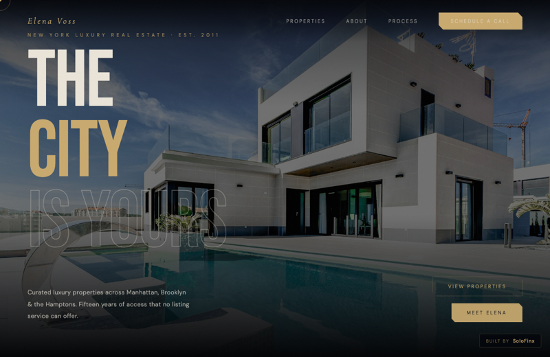 Elena Voss luxury real estate website