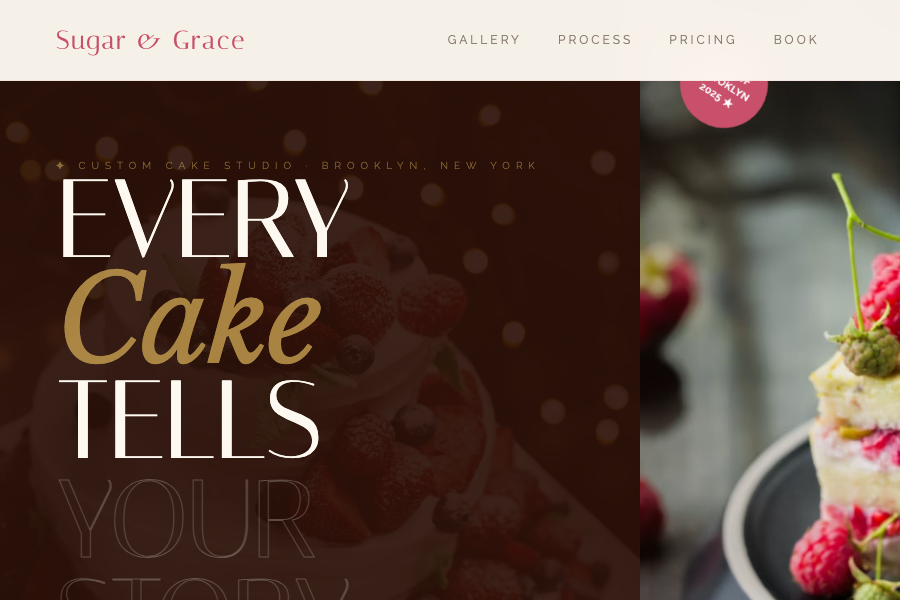 Sugar & Grace bakery website